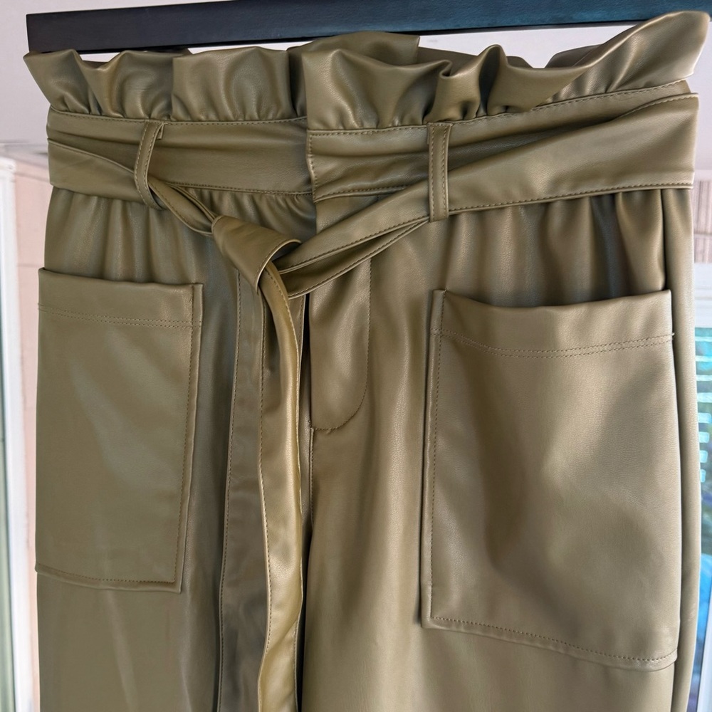 Who What Wear Paperbag Waist Faux Leather Pants - Picture 7 of 11